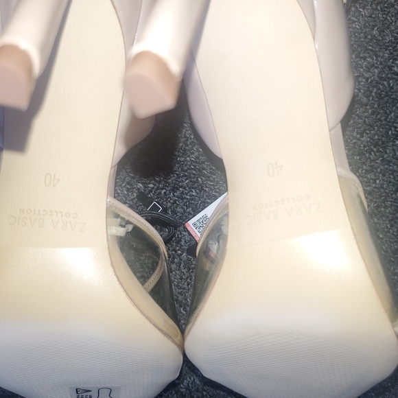 Zara Beige Ankle Strap Heels - Picture 4 of 8